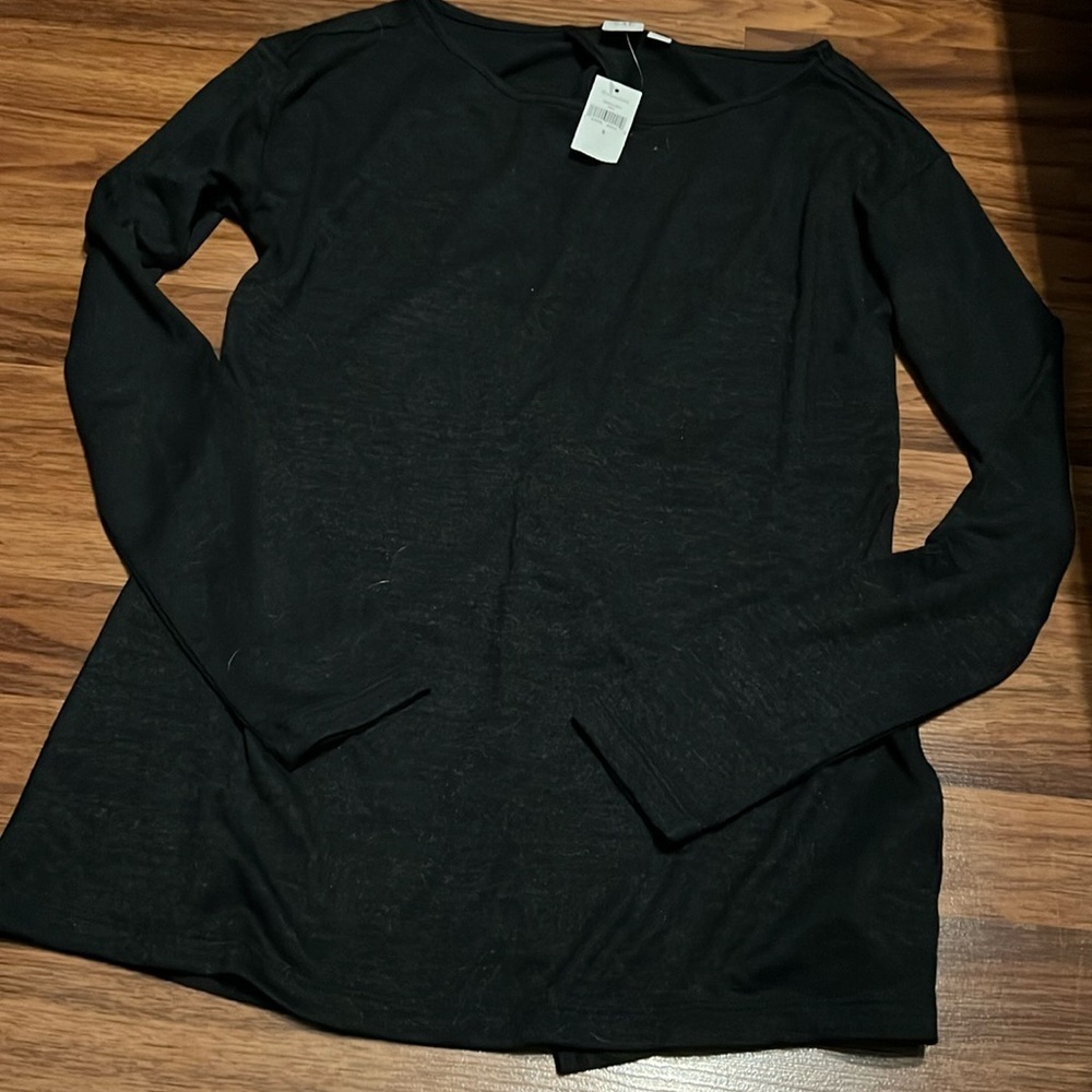 NWT open back black top